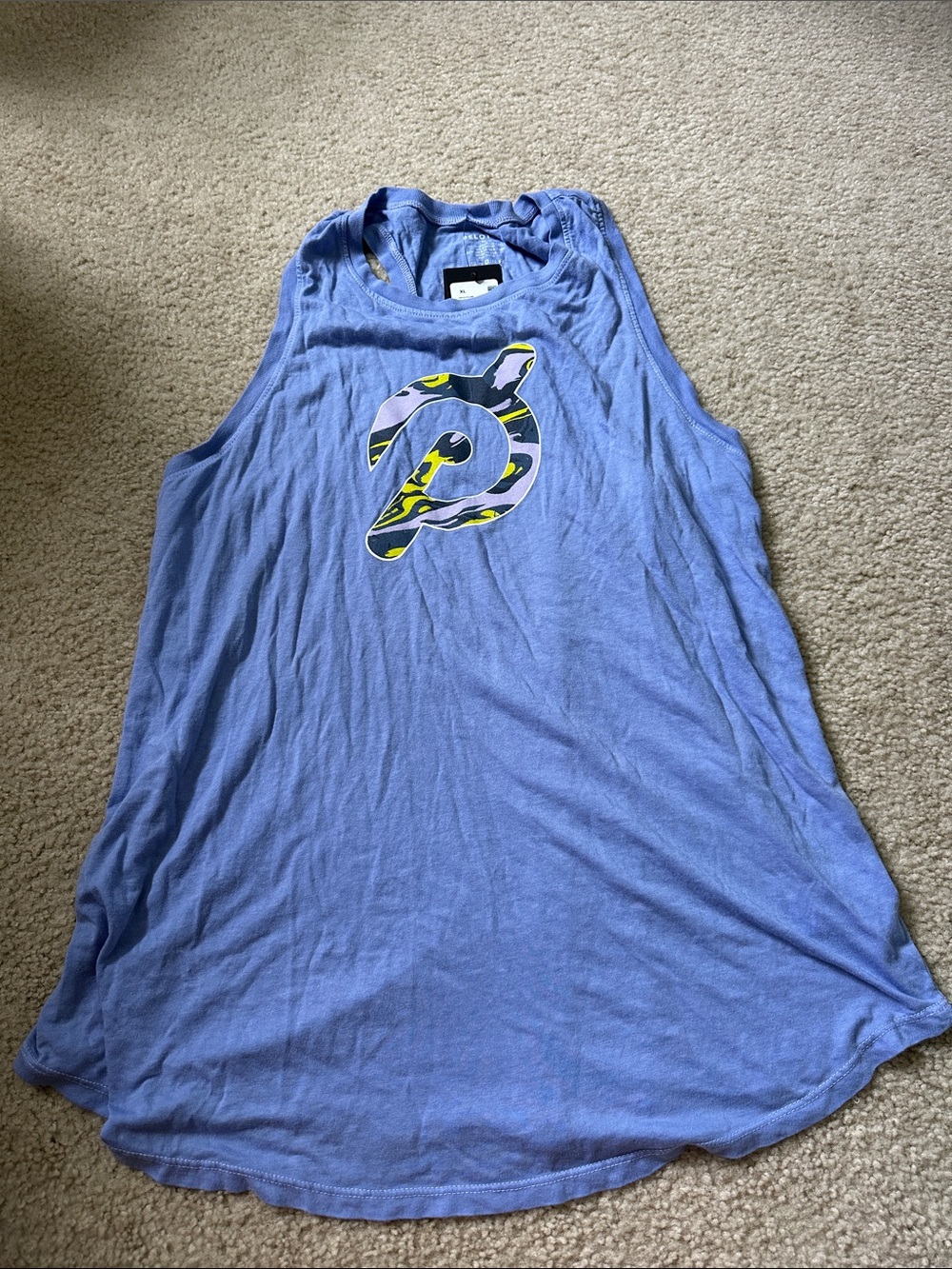 Purple peloton flow racer tank
